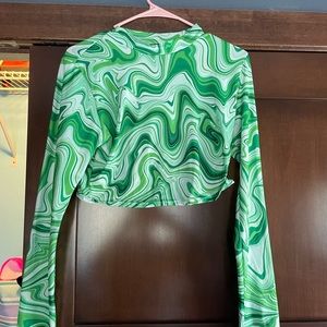 Shein green crop top. Never worn. Size L. $3